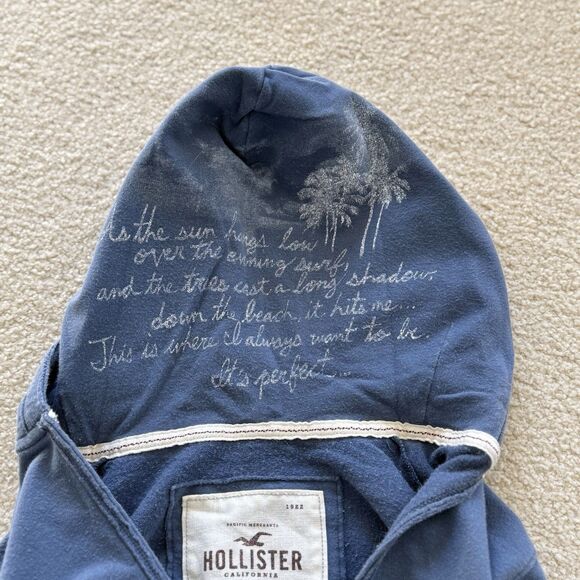 VNTG Hollister Y2K Girls Sz M Baby Doll Fitted Hoodie Pullover V-Neck Sweatshirt - Picture 4 of 16